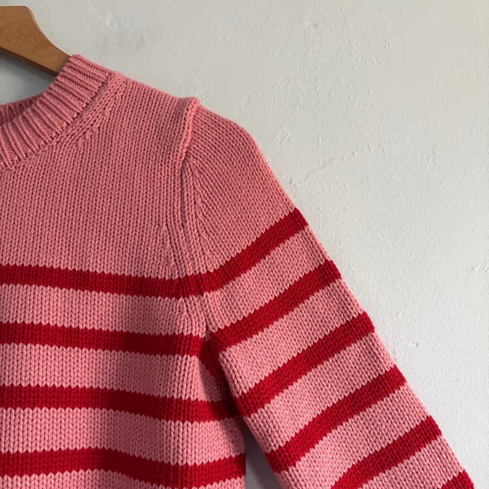 Boden Lucy Chunky Cotton Sweater Pink Red - Picture 7 of 10